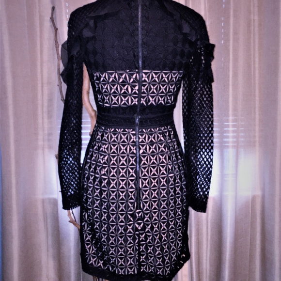 Self-Portrait Nude Lining Geometric Mini Dress - Picture 8 of 8